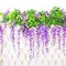 12pcs Artificial Wisteria Vines Hanging Rattan Garlands Silk Flower for Wedding Party Home Garden Outdoor Ceremony Floral Décor, Purple
